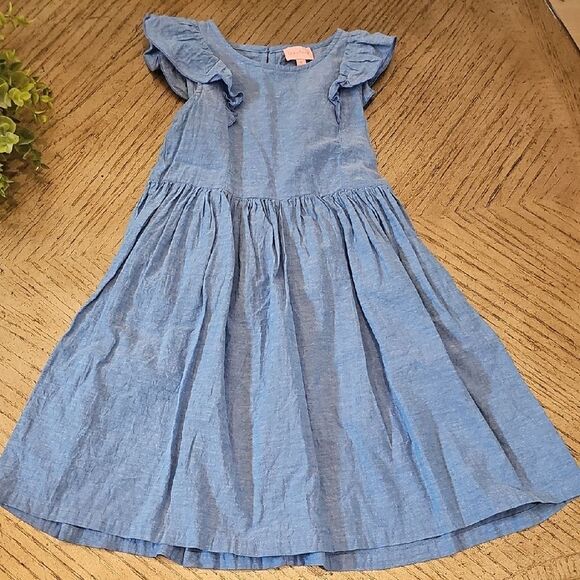 Blue Ruffle Dress Size 8 - Picture 1 of 10